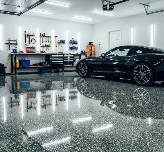 Transformed garage interior